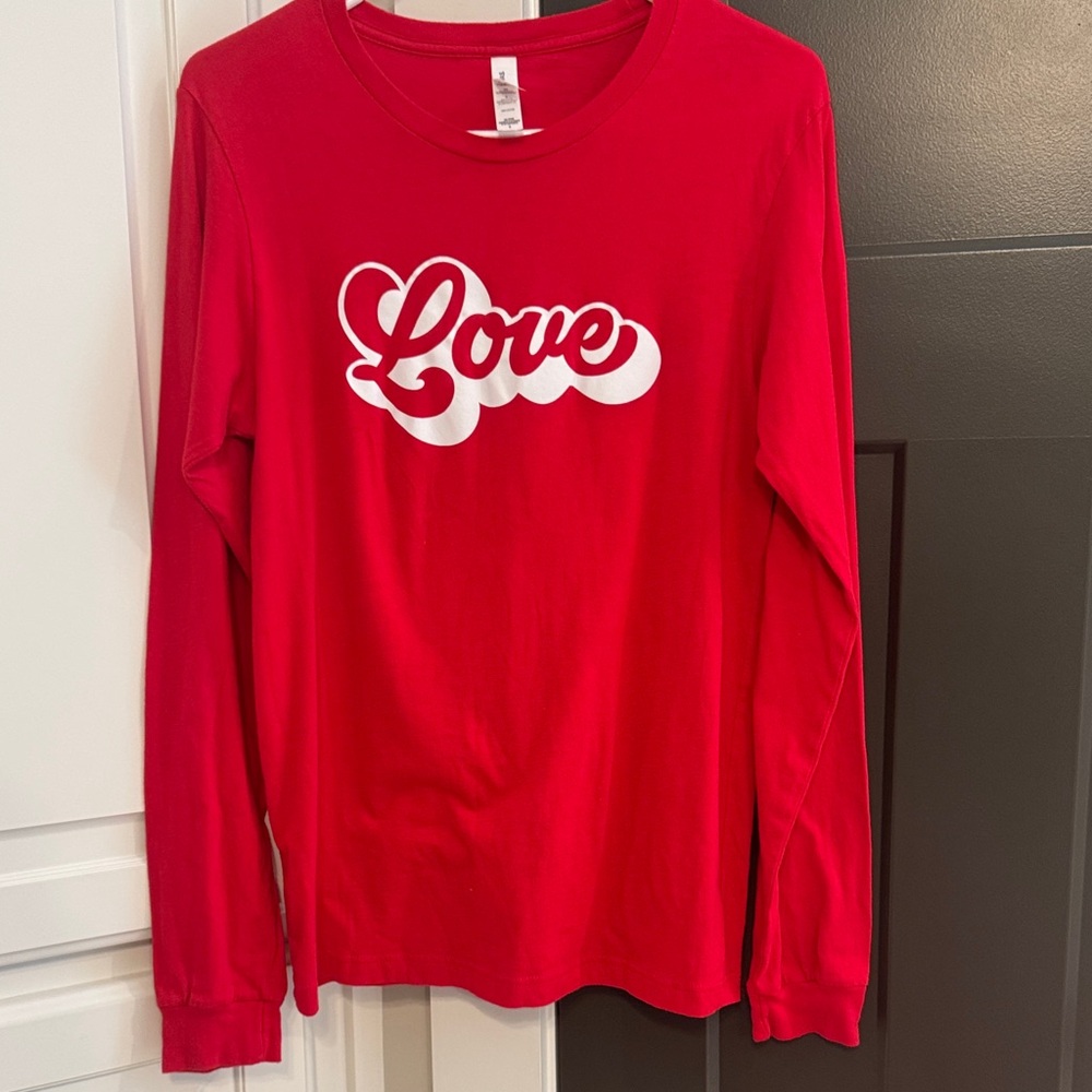 Bella Canvas Red Love Long Sleeve Shirt
